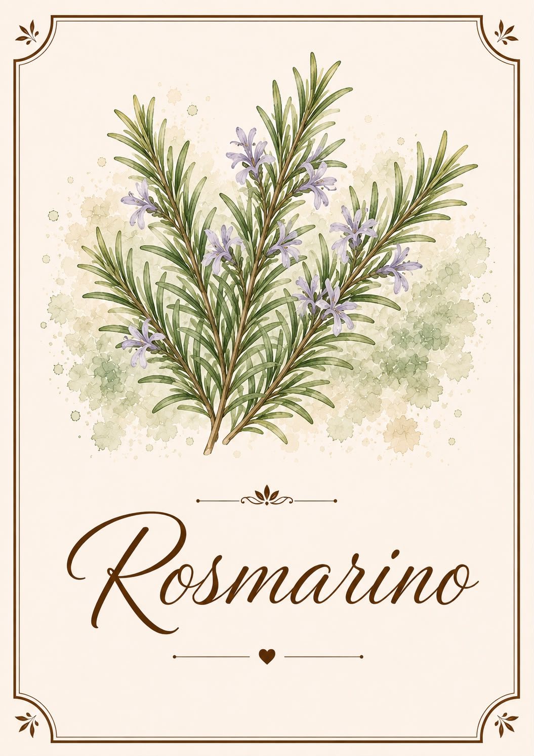 Tavola botanica con il nome Rosmarino